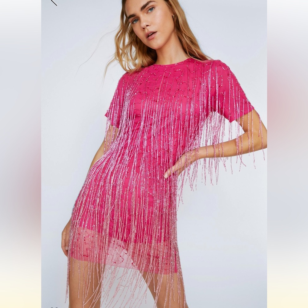 Nasty gal:Tassel Beaded Mini Shift Dress